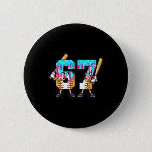 Baseball Ice Cream 67 Six Seven Cool Player 6 7 Dr 6 Cm Round Badge