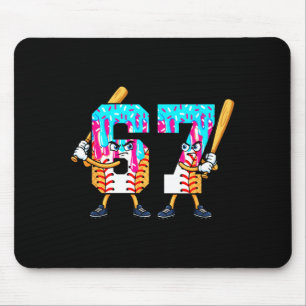 Baseball Ice Cream 67 Six Seven Cool Player 6 7 Dr Mouse Pad