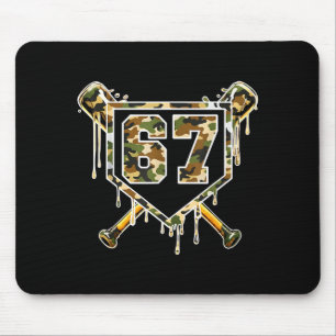 Baseball Ice Cream Drip 67 Camo Six Seven Funny Me Mouse Pad