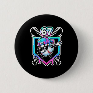 Baseball Ice Cream Drip 67 Player Dabbing Six Seve 6 Cm Round Badge