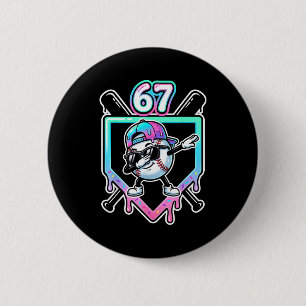 Baseball Ice Cream Drip 67 Player Dabbing Six Seve 6 Cm Round Badge