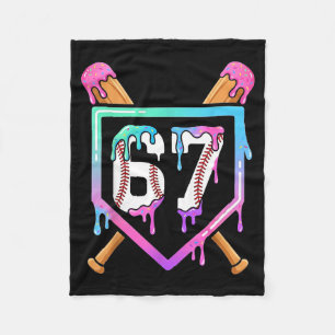 Baseball Ice Cream Drip 67 Player Dabbing Six Seve Fleece Blanket