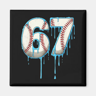 Baseball Ice Cream Drip 67 Six Seven Meme Number 6 Magnet