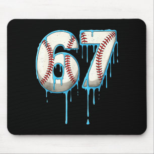 Baseball Ice Cream Drip 67 Six Seven Meme Number 6 Mouse Pad