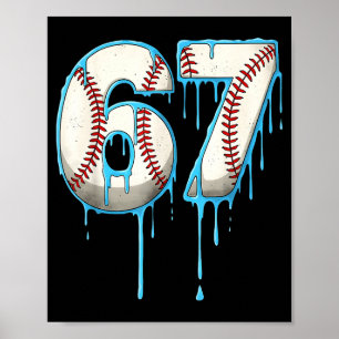 Baseball Ice Cream Drip 67 Six Seven Meme Number 6 Poster