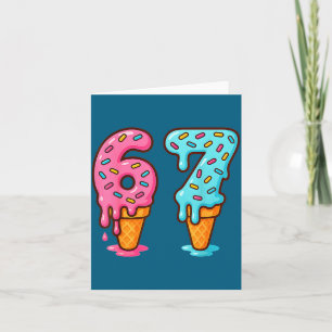 Baseball Ice Cream Drip 6 7 Kids Funny 67 Birthday Card