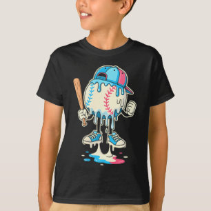 Baseball Ice Cream Drip Boys Bruh Sweat Drip Two T-Shirt