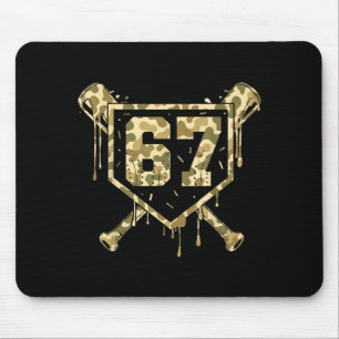 Baseball Ice Cream Drip Camo Number 67 Player 67th Mouse Pad