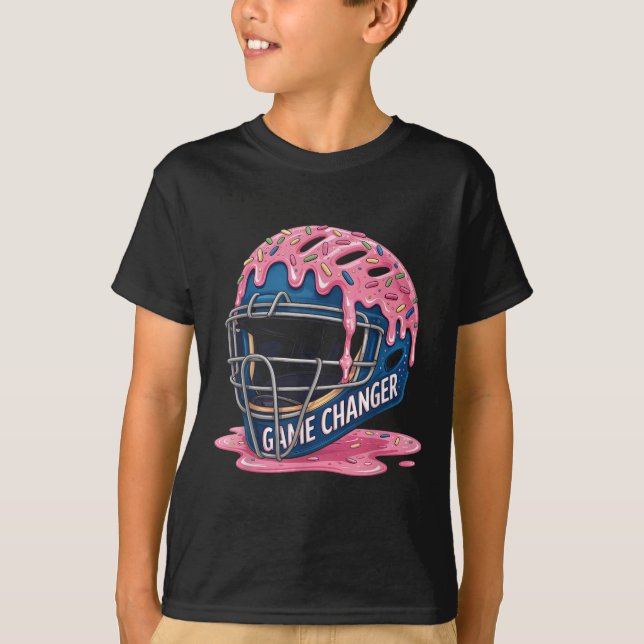 Baseball Ice Cream Drip Catcher Helmet Youth Boys  T-Shirt (Front)
