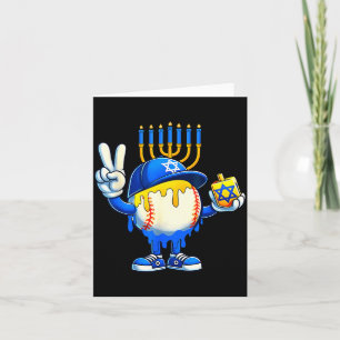 Baseball Ice Cream Drip Dreidel Happy Hanukkah Boy Card