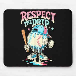 Baseball Ice Cream Drip for Boys Girls Respect The Mouse Pad