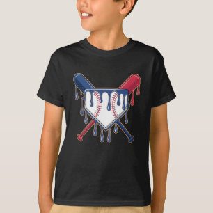 Baseball Ice Cream Drip For Boys Youth Kids  T-Shirt
