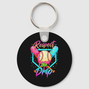 Baseball Ice Cream Drip Number 67 Player 67 Respec Key Ring