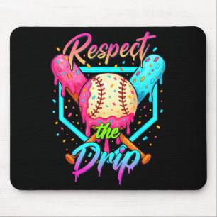 Baseball Ice Cream Drip Number 67 Player 67 Respec Mouse Pad