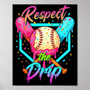 Baseball Ice Cream Drip Number 67 Player 67 Respec Poster