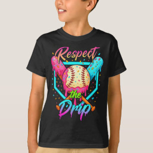 Baseball Ice Cream Drip Number 67 Player 67 Respec T-Shirt
