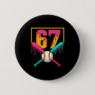 Baseball Ice Cream Drip Number 67 Player 67th Birt 6 Cm Round Badge
