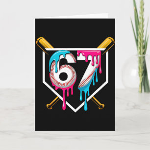 Baseball Ice Cream Drip Number 67 Player 67th Birt Card