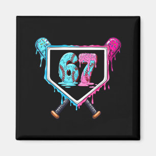 Baseball Ice Cream Drip Number 67 Player 67th Birt Magnet