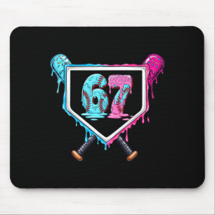 Baseball Ice Cream Drip Number 67 Player 67th Birt Mouse Pad