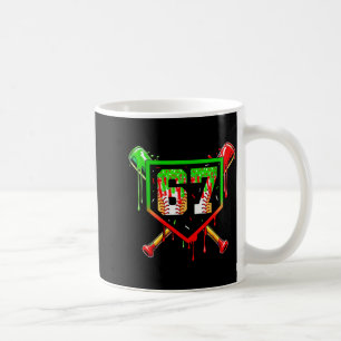 Baseball Ice Cream Drip Number 67 Player 6 7 Chris Coffee Mug