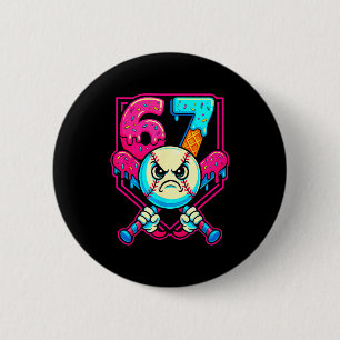 Baseball Ice Cream Drip Number 67 Six Seven Meme 6 Cm Round Badge