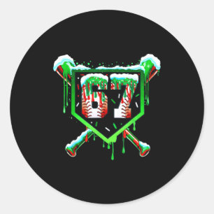 Baseball Ice Cream Drip Number 67 Six Seven Meme C Classic Round Sticker