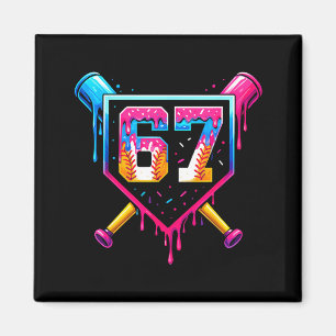 Baseball Ice Cream Drip Number 67 Six Seven Meme C Magnet