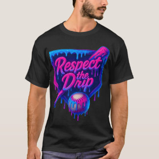Baseball Ice Cream Drip Respect The Drip T-Shirt