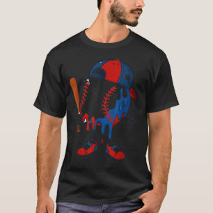 Baseball Ice Cream Drip Youth 4th of July Red T-Shirt