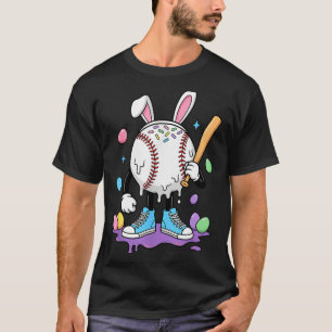 Baseball Ice Cream Drip Youth Boys Cute Easter Spo T-Shirt