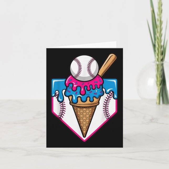 Baseball Ice Cream Dripping Baseball Home Plate Dr Card (Front)