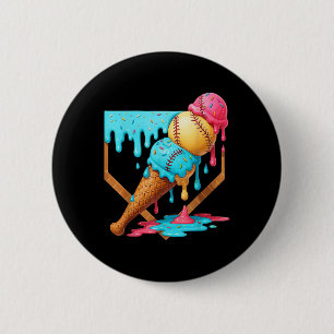 Baseball Ice Cream Dripping Funny Baseball Men Kid 6 Cm Round Badge