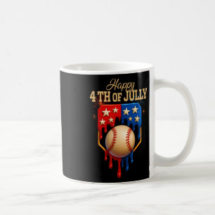 Baseball Ice Cream Dripping Patriotic Happy 4th Of Coffee Mug