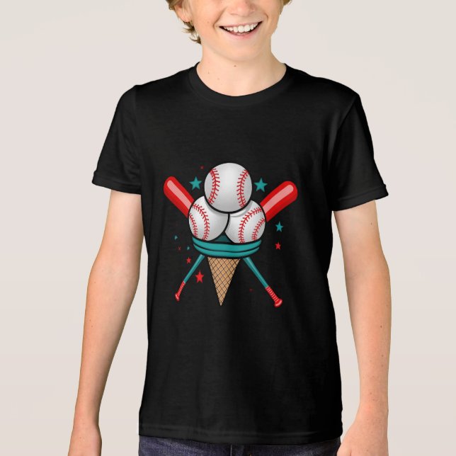  Baseball Ice Cream Tri-Blend Shirt (Front)