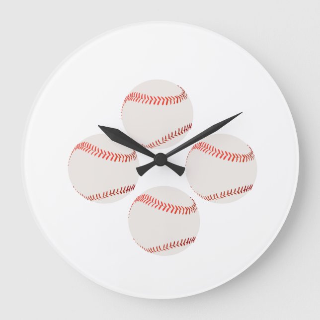 Baseball Illustration Wall Clock (Front)
