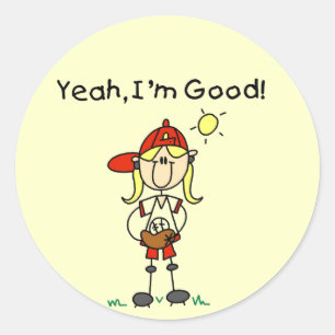 Baseball I'm Good Tshirts and Gifts Classic Round Sticker