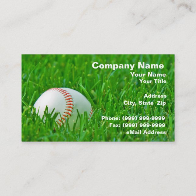 Baseball in Grass Business Card (Front)