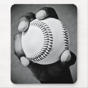 baseball in hand mouse pad