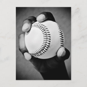 baseball in hand postcard