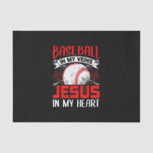 Baseball In My Veins Jesus In My Heart Baseball Tissue Paper