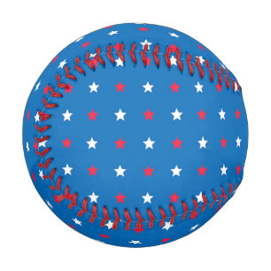 Baseball ⚾️ in red white and blue with stars.