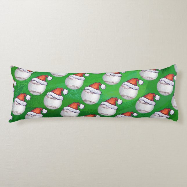 Baseball in Santa Hat Pattern Body Cushion (Front)