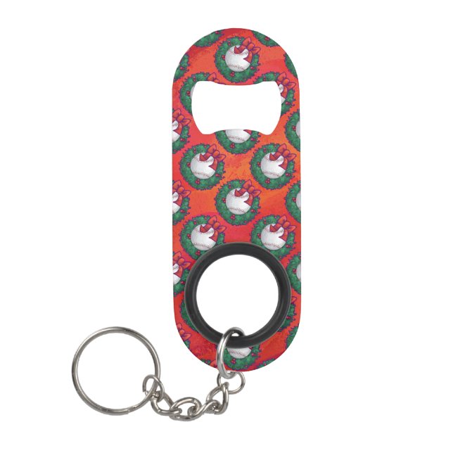 Baseball in Wreath on Red (Front)