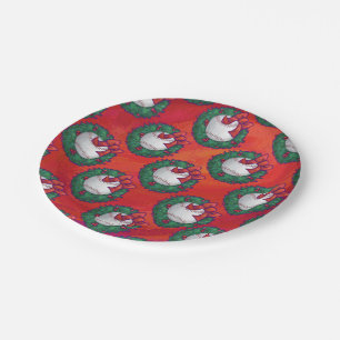 Baseball in Wreath on Red Paper Plate
