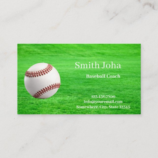 Baseball  Instructor Professional Business Card (Front)