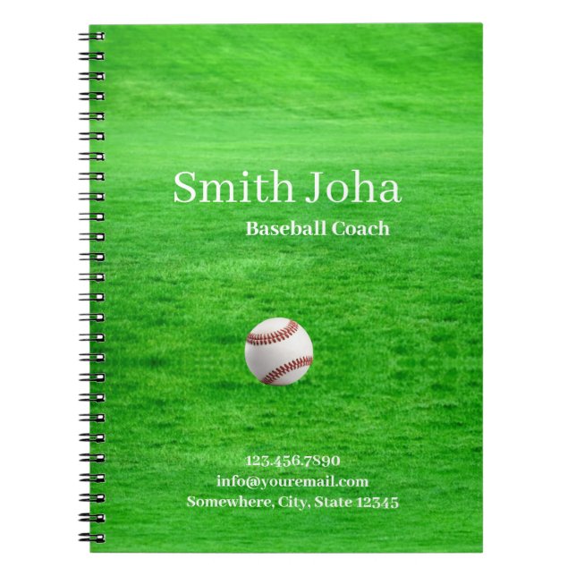 Baseball  Instructor Professional Notebook (Front)