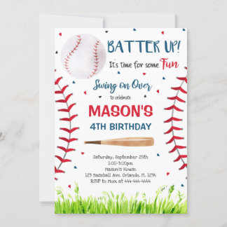 Baseball Invite, Baseball Invitation, Baseball Invitation
