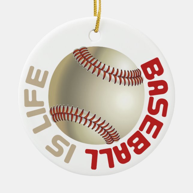 Baseball is Life Ceramic Tree Decoration (Front)