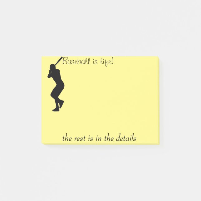 Baseball is life post-it notes (Front)